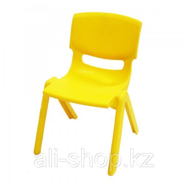 Стульчик детский пластиковый высота сиденья 28 см, желтый - фото 1 - id-p97449966