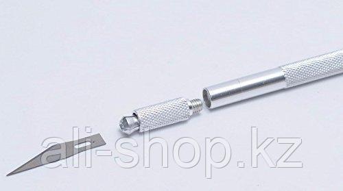 Резак-скальпель металлический Worison , сменные лезвия 5 шт. в комплекте - фото 8 - id-p97451014