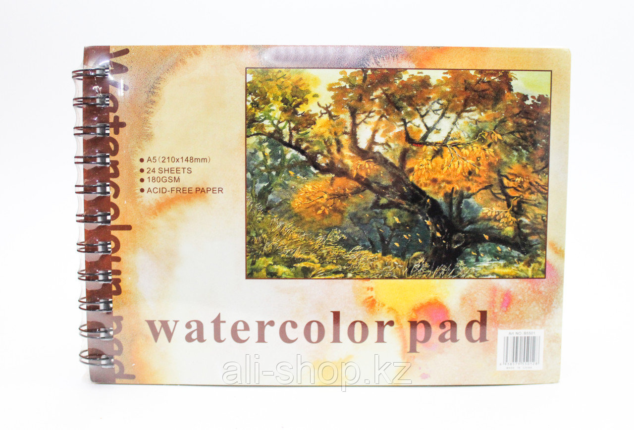 Скетчбук, А5, watercolor pad, 24 листа - фото 1 - id-p97451056