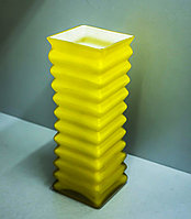 Декоративная настольная ваза "Гофрированная" (стекло,желтая),23см