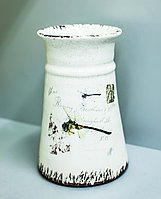 Декоративная настольная ваза с ручками "Попугаи" (керамика,белая),32см