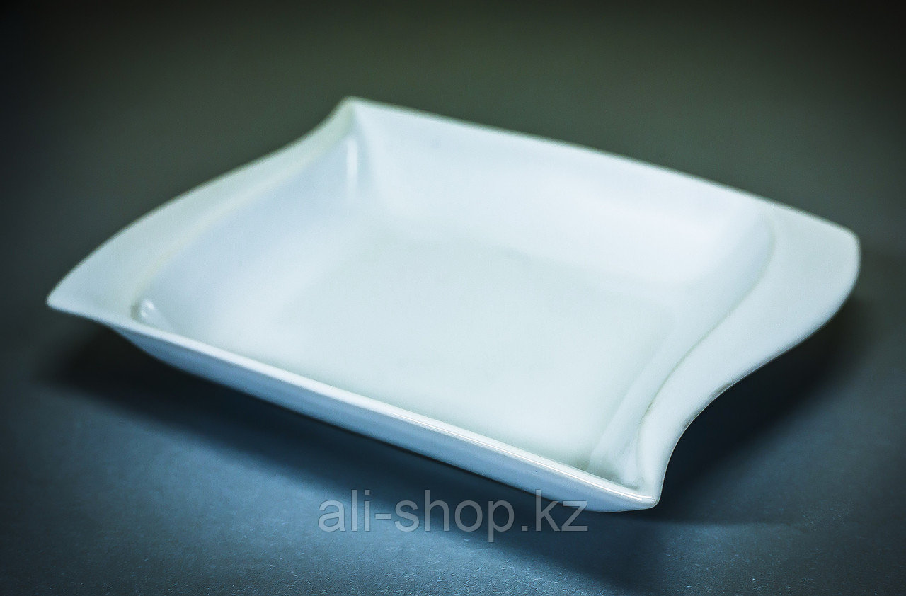 Тарелка декоративная "Прямоугольная" (керамика, белая),20х17,5см - фото 1 - id-p97456195