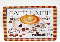 Декоративная жестяная табличка, "CAFE LATTE", 20*30 см
