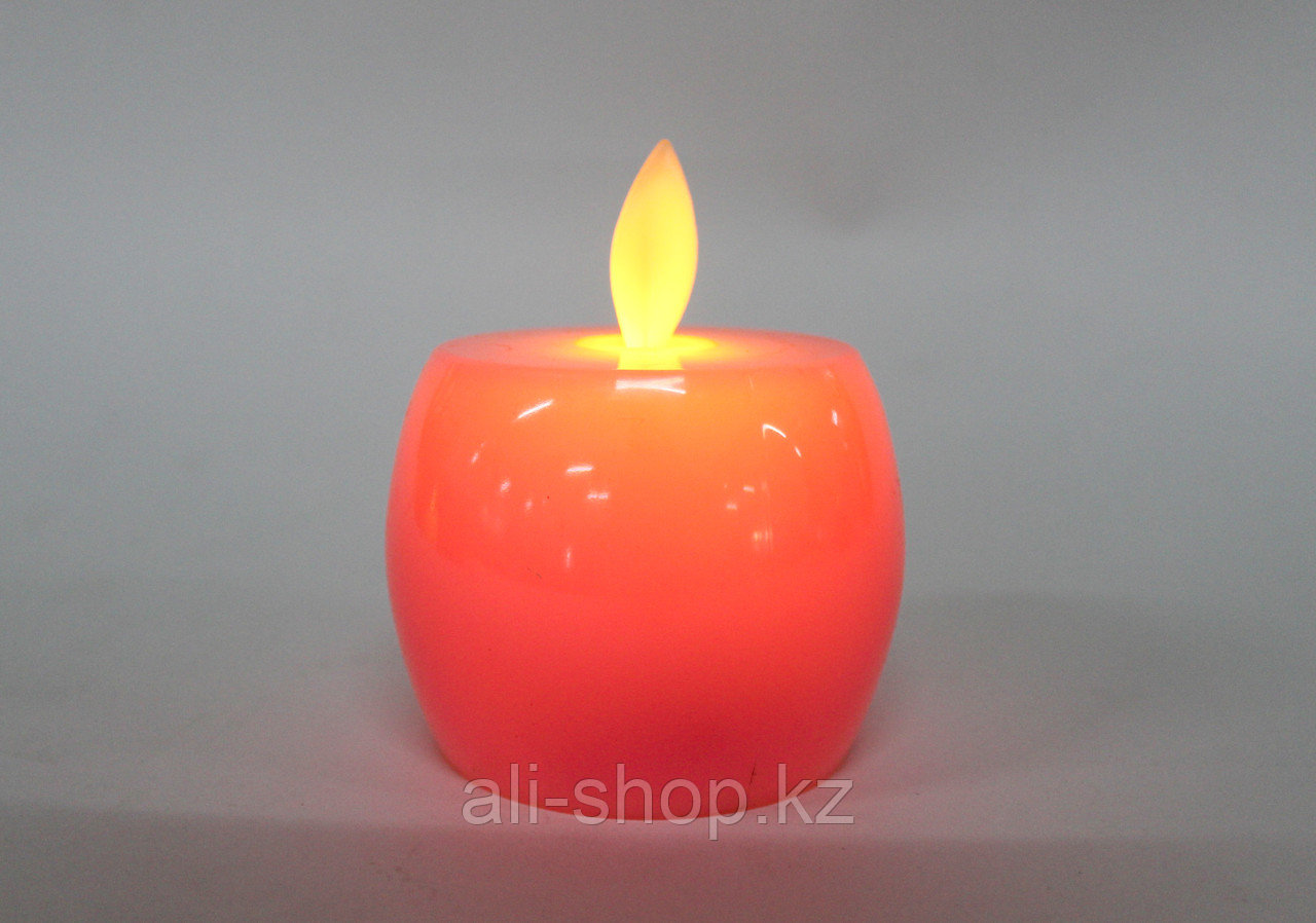 Светодиодная свеча на батарейках, яблоко, розовое - фото 1 - id-p97456507