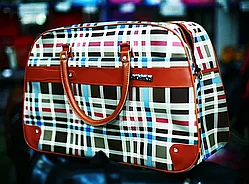 Женская текстильная сумка (клетчатая разноцветная)
