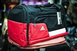 Спортивная дорожная сумка "ADIDAS" (черно-красная)