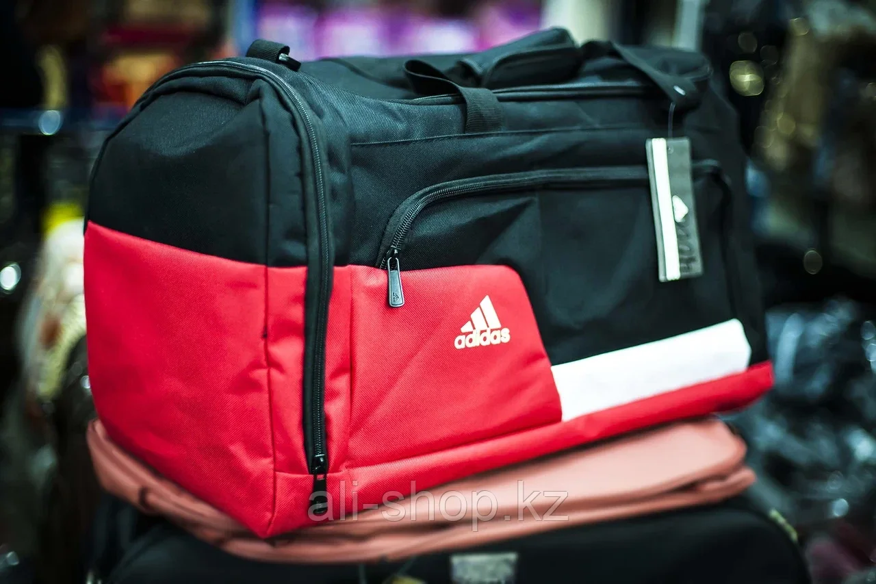 Спортивная дорожная сумка "ADIDAS" (черно-красная) - фото 1 - id-p97453989