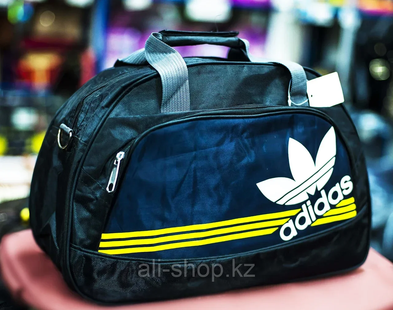 Спортивная сумка "ADIDAS", средняя 43х17х27 см (черная) - фото 1 - id-p97454027