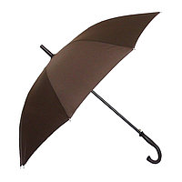 Полуавтоматический зонт-трость с деревянной ручкой, коричневый