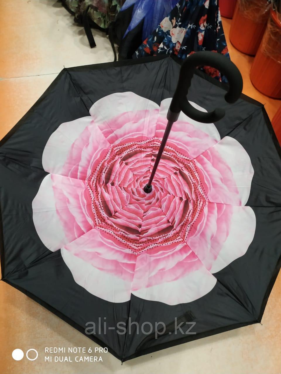 Зонт-наоборот, розовый пион - фото 1 - id-p97459424