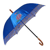 Женский зонт-трость полуавтомат, голубой с перламутром