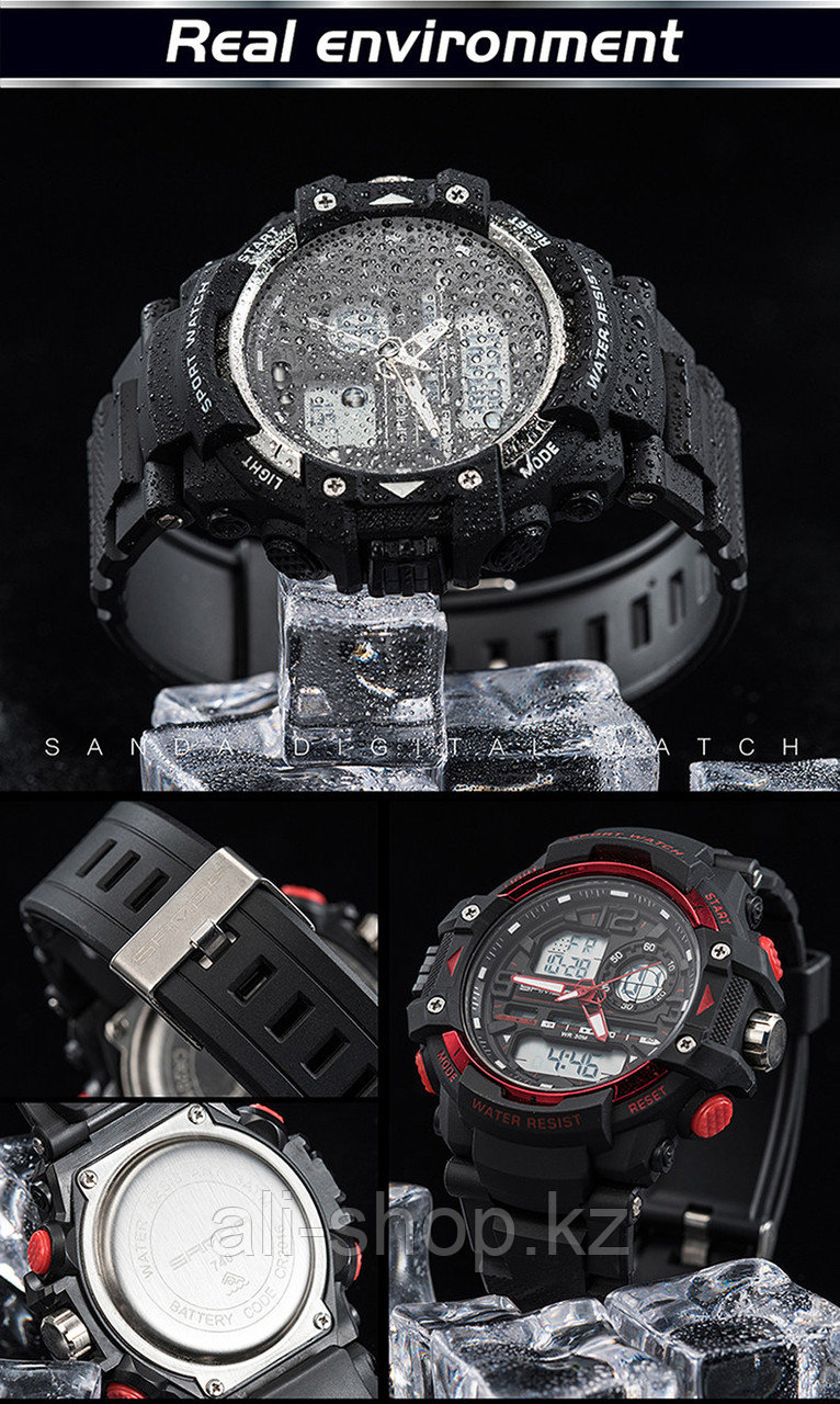 Спортивные мужские водонепроницаемые часы SANDA 740 - фото 3 - id-p97461253