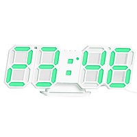 Часы будильник электронные светящиеся 3638L, зеленый цвет