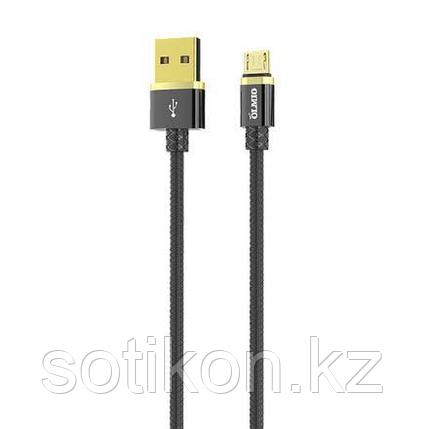 Кабель Olmio Deluxe, USB 2.0 - microUSB, 1м, 2.1A, черный, фото 2