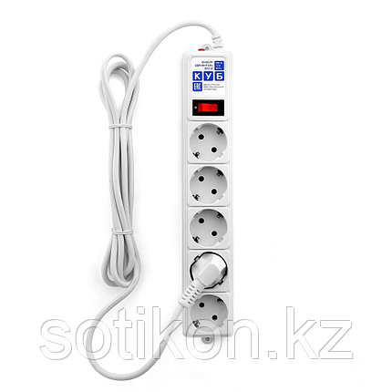 Сетевой фильтр Power Cube SPG-B-10-WHITE, 10А/2,2кВт, 3м, 5 розеток белый, фото 2