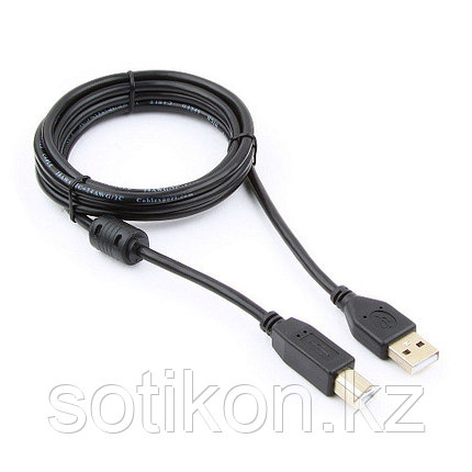 Кабель USB 2.0 Pro Cablexpert CCF-USB2-AMBM-6, AM/BM, 1.8м, экран, феррит.кольцо, черный, пакет, фото 2