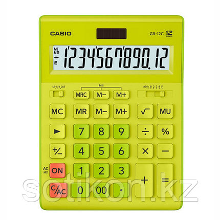 Калькулятор настольный CASIO GR-12C-GN-W-EP салатовый, фото 2
