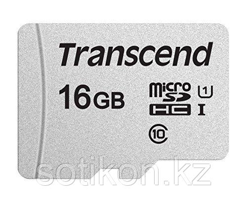 Карта памяти MicroSD 16GB Class 10 U1 Transcend TS16GUSD300S, фото 2