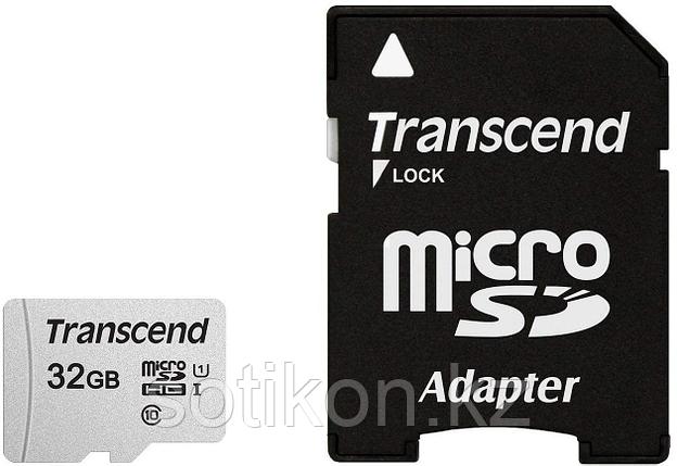 Карта памяти MicroSD 32GB Class 10 U1 Transcend TS32GUSD300S-A, фото 2