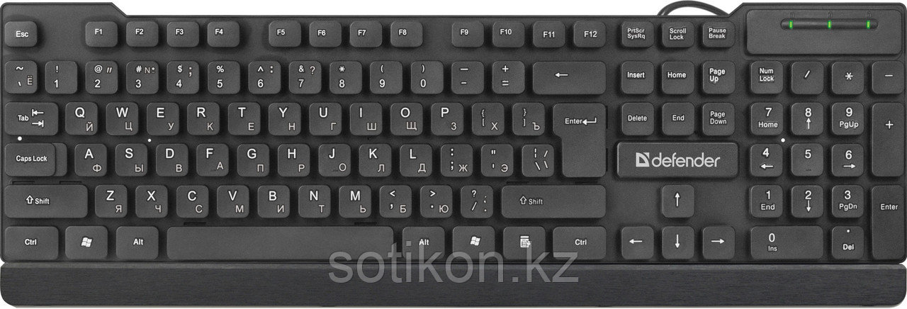 Клавиатура проводная Defender Element HB-190 USB RU,черный,полноразмерная
