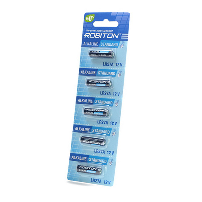 Батарейка алкалиновая Robiton STANDARD Alkaline, 27A-BL5, 12В, блистер, цена за 1 шт.
