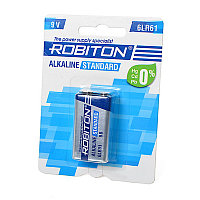 Батарейка алкалиновая Robiton STANDARD Alkaline, 6LR61-BL1, 9В, крона, блистер, 1 шт.