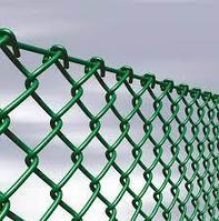 Сетка стальная плетёная одинарная "Рабица" в полимерном покрытии ГОСТ 5336-80; 2,5/1,4 мм 45х45 мм