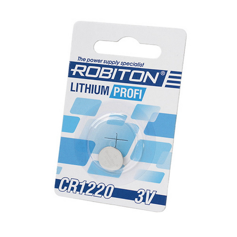 Батарейка литиевая Robiton PROFI, CR1220-BL1, 3В, блистер, 1 шт.