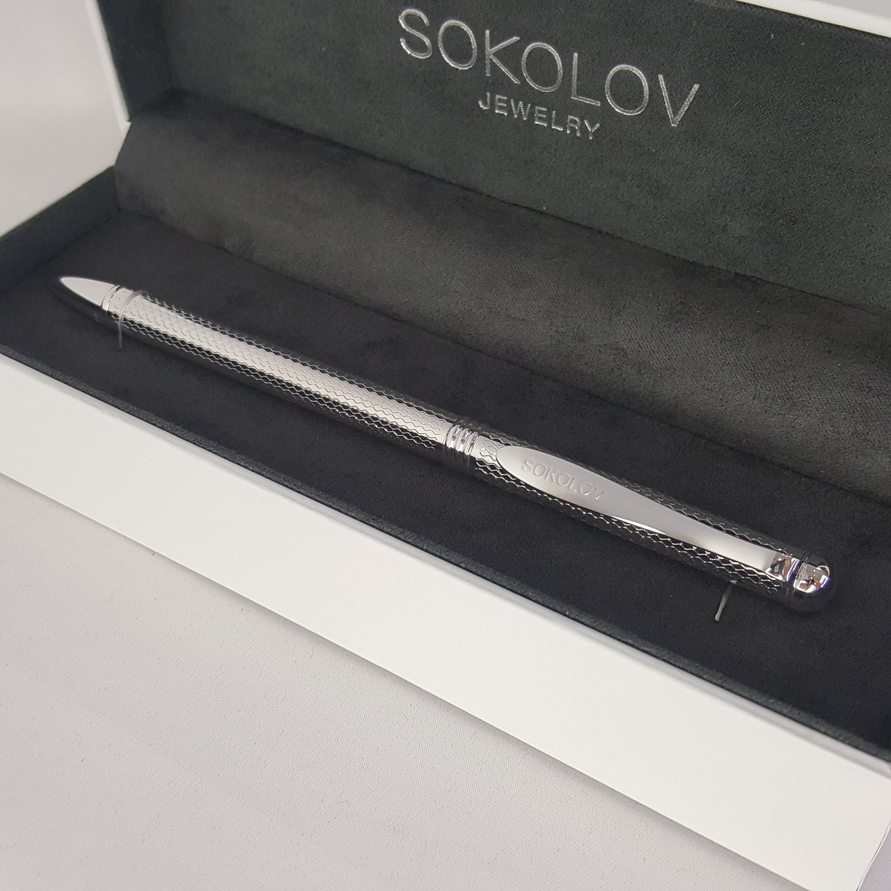 Ручка из серебра SOKOLOV 94250027 покрыто  родием