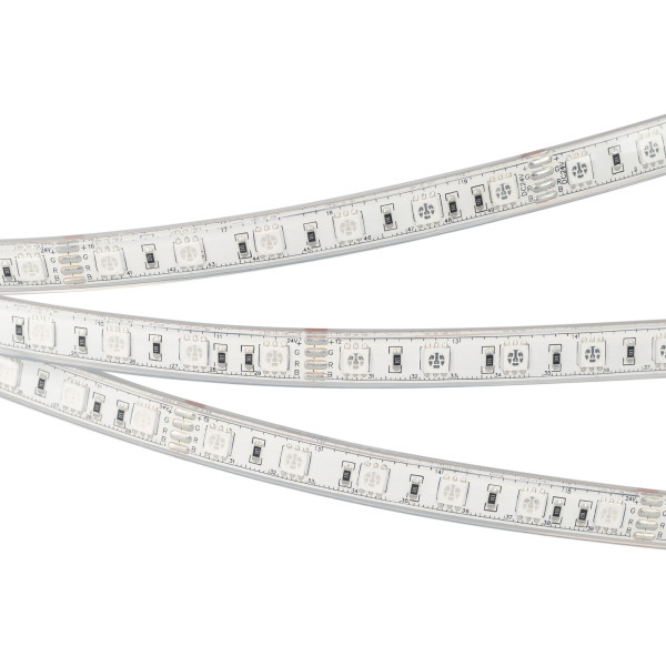 Светодиодная лента герметичная RTW-PU-B60-12.5mm 24V RGB (14.4 W/m, IP68, 5060, 5m)