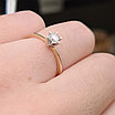 Золотое кольцо с бриллиантом 0,19Сt VS1/K, VG-Cut, фото 2