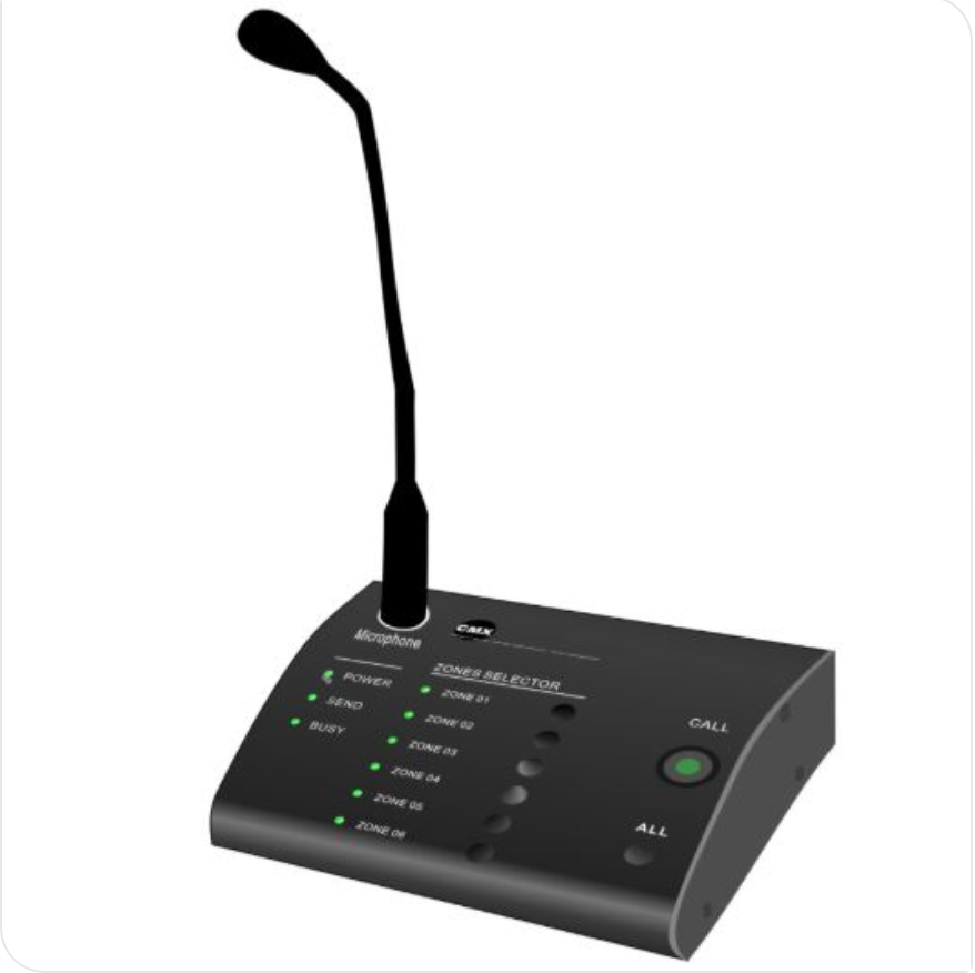 Настольная микрофонная консоль на 6 зон CMX Audio DA-500RM для DA-xMT
