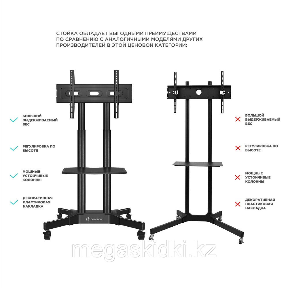 Мобильная стойка для панелей 32-65 дюймов TS1351cn черная - фото 5 - id-p97486089