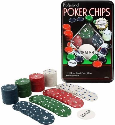 Набор фишек для покера Poker Chips 100 фишек с номиналом в мет. коробке - фото 1 - id-p97486153