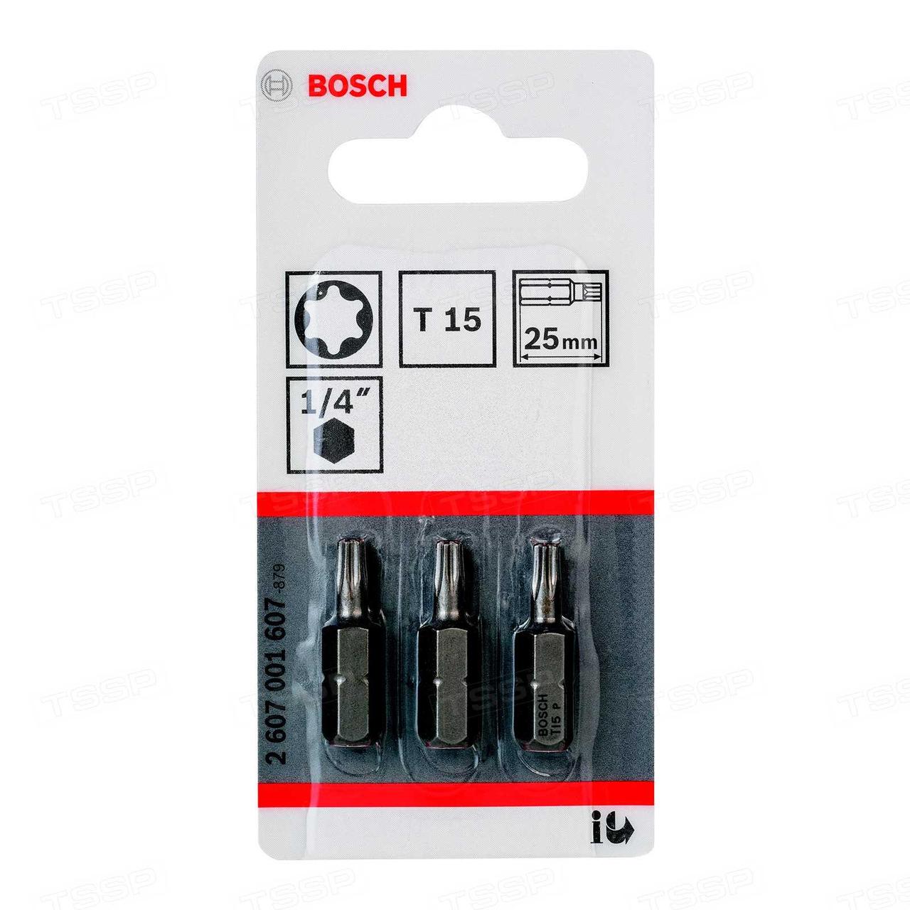 Набор бит Bosch T15 25мм 3шт. 2607001607