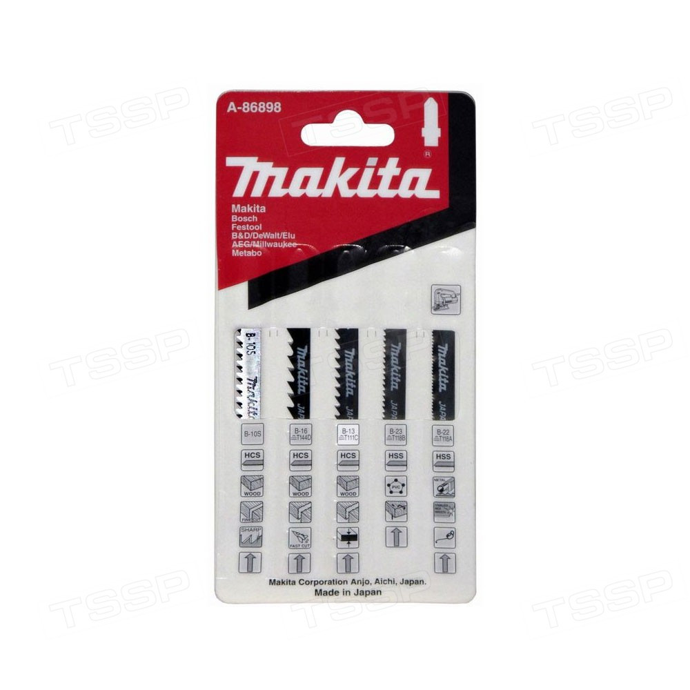 Пилки для лобзика Makita A-86898 B-10/B-13/B-16/B-22/B-23 5шт.
