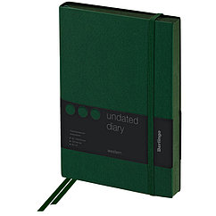 Ежедневник недатир. A5, 136л., кожзам, Berlingo "Western", с резинкой, зеленый