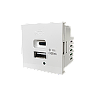 Shelbi Розетка зарядка 2- портовая USB, Type-C, 4.2A, 45х45, белая, фото 6