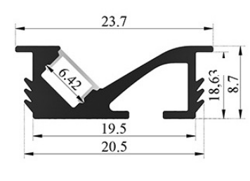 Профиль для светодиодной ленты MX 20х9A (Черный) - фото 5 - id-p97506951