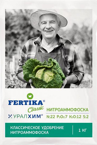 Нитроаммофоска марка NPKS 22-7-12-2 1 кг Фертика, фото 1