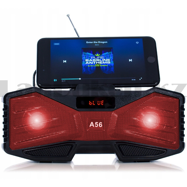 Колонка беспроводная стерео bluetooth-спикер и подставкой для смартфонов с поддержкой FM-радио YG A56 красный - фото 5 - id-p97507169