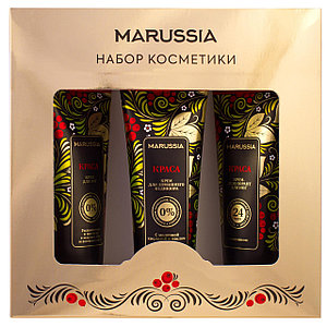 MARUSSIA.Золотой набор 3 крема (крем-дезодорант для ног 75мл.,крем для ног и 75 мл., крем для педикюра 75мл)