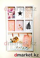 Фоторамка-коллаж Love на 8 фотографий, пластик, белая