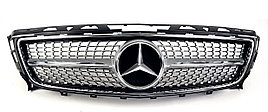 Решетка радиатора на CLS-class W218 2010-14 в стиле Diamond AMG (Серебро)