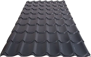 Металлочерепица 0,40 мм МП Ламонтерра-Х Полиэстер RAL 7024 Серый графит