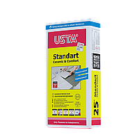 USTA Standart 25 кг. Стандартный клей для кафеля и крепления керамических плиток размером не более 30*30см.
