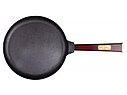 Сковорода блинная 240х15 "ОПТИМА" с дерев.ручкой бордо, фото 2