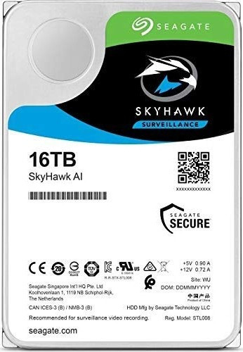Жесткий диск HDD для видеонаблюдения 16Tb Seagate SkyHawk AI Survelilance ST16000VE002