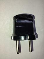 Вилка б/з черная 6А 250В