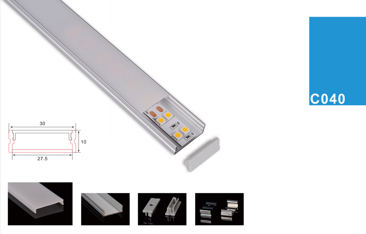 Led профиль, для светодиодной ленты 30*10мм, C040 - фото 3 - id-p97513664